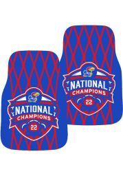 Sports Licensing Solutions Kansas Jayhawks 2022 Basketball National Champions 2pc Carpet Car Mat - Blue