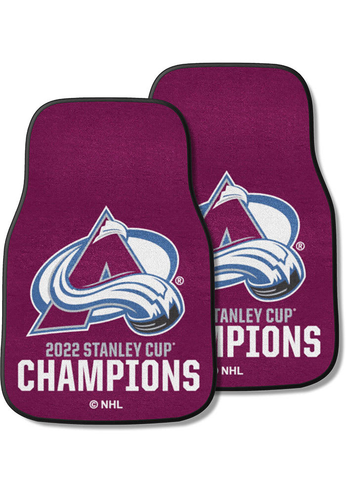 Sports Licensing Solutions Colorado Avalanche 2022 Stanley Cup Champion 2 Piece Carpet Car Mat - Maroon