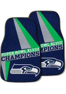 Sports Licensing Solutions Seattle Seahawks 2 Piece Carpet Car Mat - Navy Blue