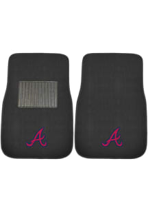 Sports Licensing Solutions Atlanta Braves 2 Piece Embroidered Car Mat - Black