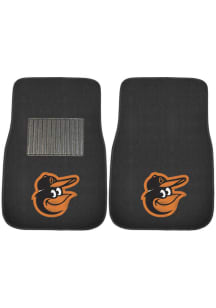 Baltimore Orioles 2 Piece Embroidered Car Mat - Black