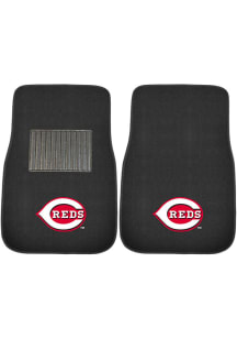 Sports Licensing Solutions Cincinnati Reds 2 Piece Embroidered Car Mat - Black