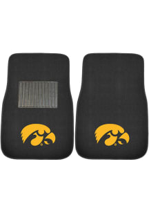 Sports Licensing Solutions Iowa Hawkeyes 2 Piece Embroidered Car Mat - Black