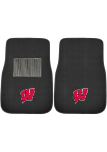 Sports Licensing Solutions Wisconsin Badgers 2 Piece Embroidered Car Mat - Black