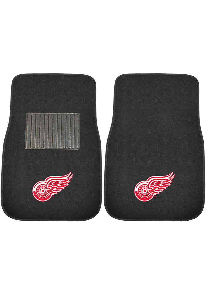 Sports Licensing Solutions Detroit Red Wings 2 Piece Embroidered Car Mat - Black
