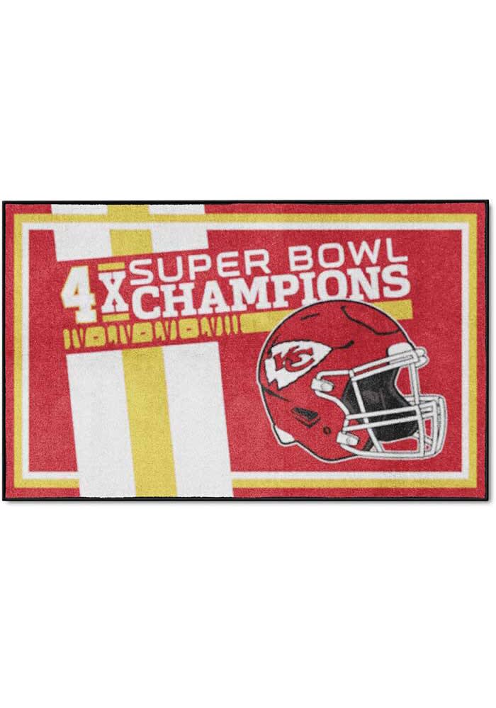 Kansas City Chiefs Super Bowl Lviii Champions Dynasty 4x6 Interior Rug Red