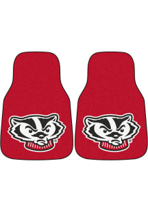 Wisconsin Badgers Red Sports Licensing Solutions 2-Piece Mascot Car Mat