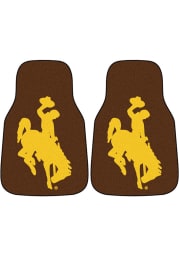 Sports Licensing Solutions Wyoming Cowboys 2-Piece Carpet Car Mat - Brown