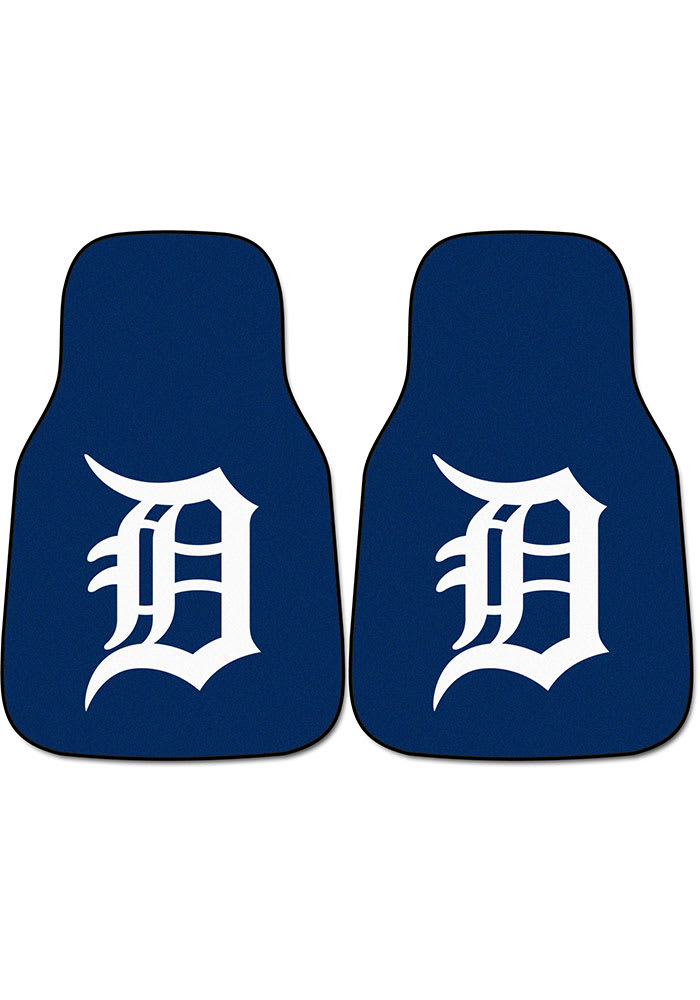 Sports Licensing Solutions Detroit Tigers 2-Piece Carpet Car Mat - Navy Blue