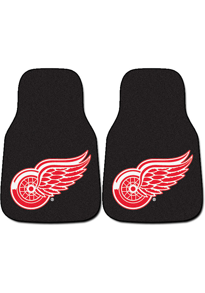 Sports Licensing Solutions Detroit Red Wings 2-Piece Carpet Car Mat - Black