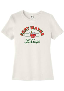 Summit Sportswear Fort Wayne TinCaps Womens White Vintage Arch Script Short Sleeve T-Shirt