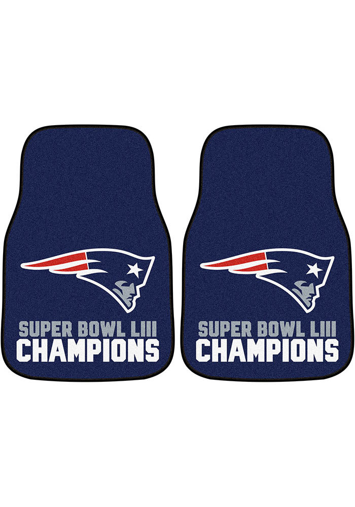 Sports Licensing Solutions New England Patriots Super Bowl LIII Champs Car Mat - Navy Blue
