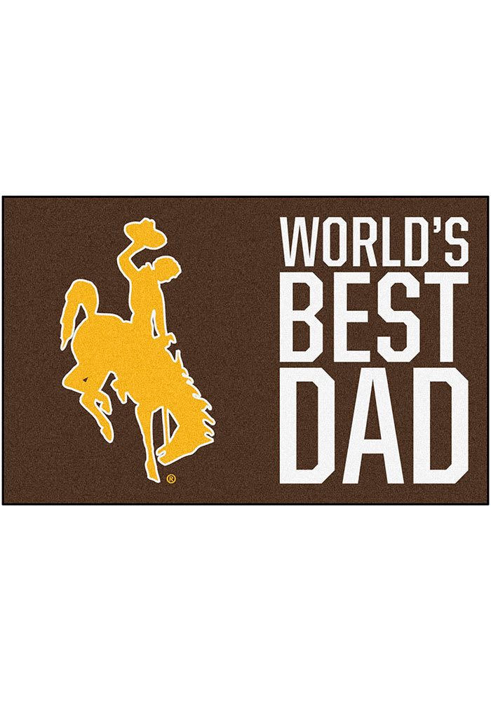 Wyoming Cowboys Worlds Best Dad 19x30 Starter Interior Rug