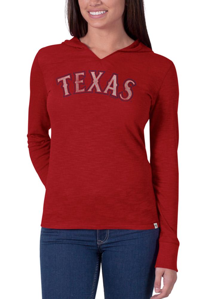 47 Texas Rangers Womens Red Primetime Hooded Sweatshirt