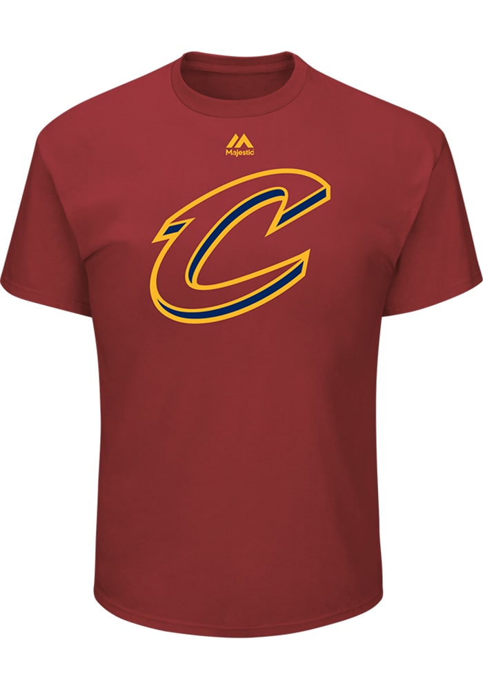 Majestic Cleveland Cavaliers Red Team Logo Short Sleeve T Shirt
