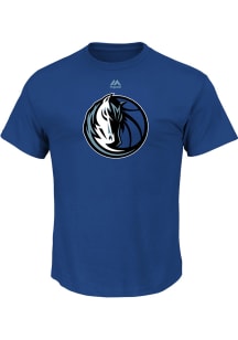 Majestic Dallas Mavericks Blue Team Logo Short Sleeve T Shirt