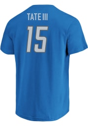 Golden Tate Detroit Lions Blue Name Number Short Sleeve Player T Shirt