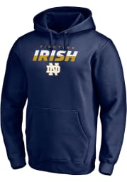 Notre Dame Fighting Irish Mens Navy Blue Elevate Play Long Sleeve Hoodie