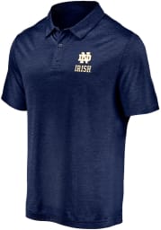 Notre Dame Fighting Irish Mens Navy Blue Striated Short Sleeve Polo