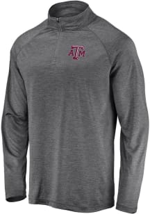 Texas A&amp;M Aggies Mens Grey Striated Long Sleeve 1/4 Zip Pullover