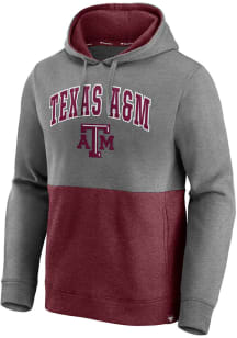 Texas A&amp;M Aggies Mens Charcoal Colorblock Classic Arch Long Sleeve Hoodie