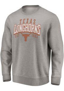 Texas Longhorns Mens Grey Defensive Leader Long Sleeve Crew Sweatshirt