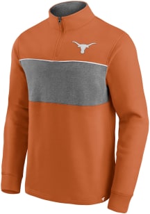Texas Longhorns Mens Burnt Orange Primary Long Sleeve 1/4 Zip Pullover
