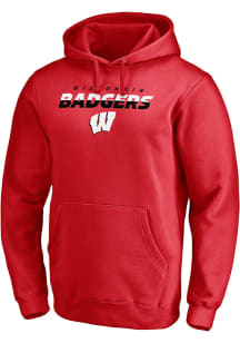 Wisconsin Badgers Mens Red Elevate Play Long Sleeve Hoodie