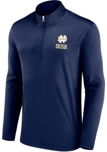Notre Dame Fighting Irish Mens Navy Blue Team Poly Long Sleeve 1/4 Zip Pullover