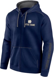 Notre Dame Fighting Irish Mens Navy Blue Blocked Fleece Long Sleeve Full Zip Jacket