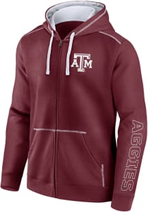 Texas A&amp;M Aggies Mens Maroon Blocked Fleece Long Sleeve Full Zip Jacket