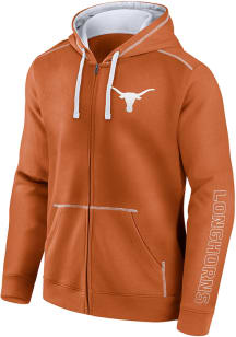 Texas Longhorns Mens Burnt Orange Blocked Fleece Long Sleeve Full Zip Jacket
