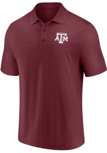 Texas A&amp;M Aggies Mens Maroon Team Poly Short Sleeve Polo