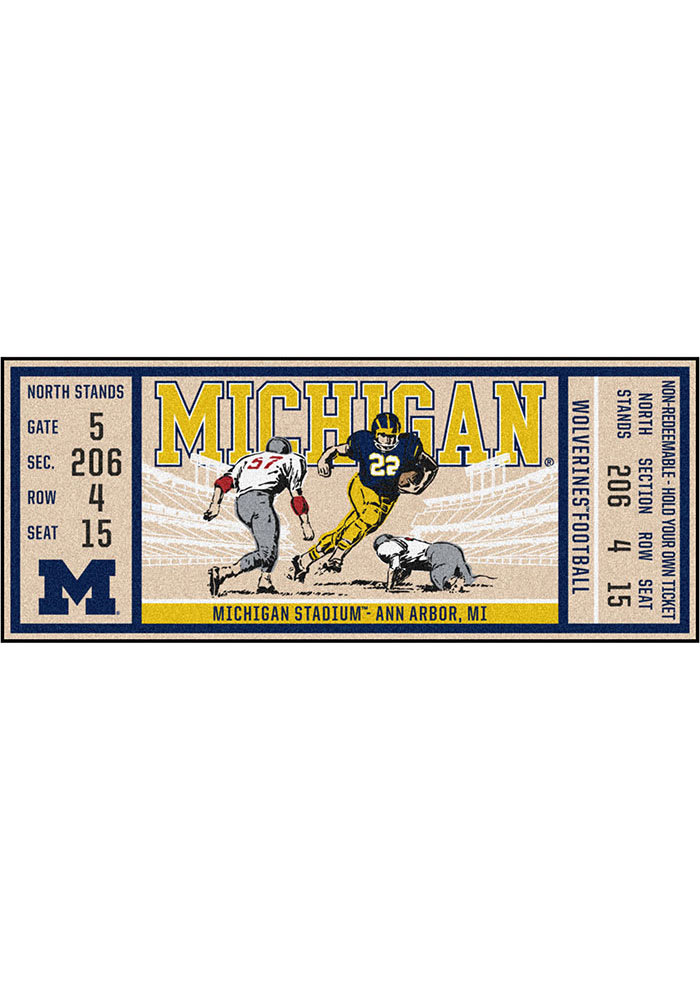 Michigan Wolverines 30x72 Ticket Runner Interior Rug