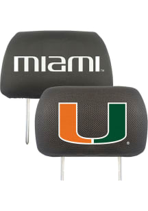 Sports Licensing Solutions Miami Hurricanes Universal Auto Head Rest Cover - Black