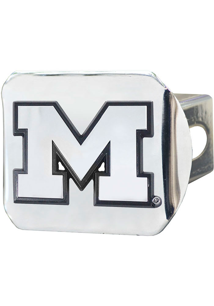 Michigan Wolverines Chrome Car Accessory Hitch Cover