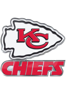 Sports Licensing Solutions Kansas City Chiefs Wordmark Embossed Color Car Emblem - Red