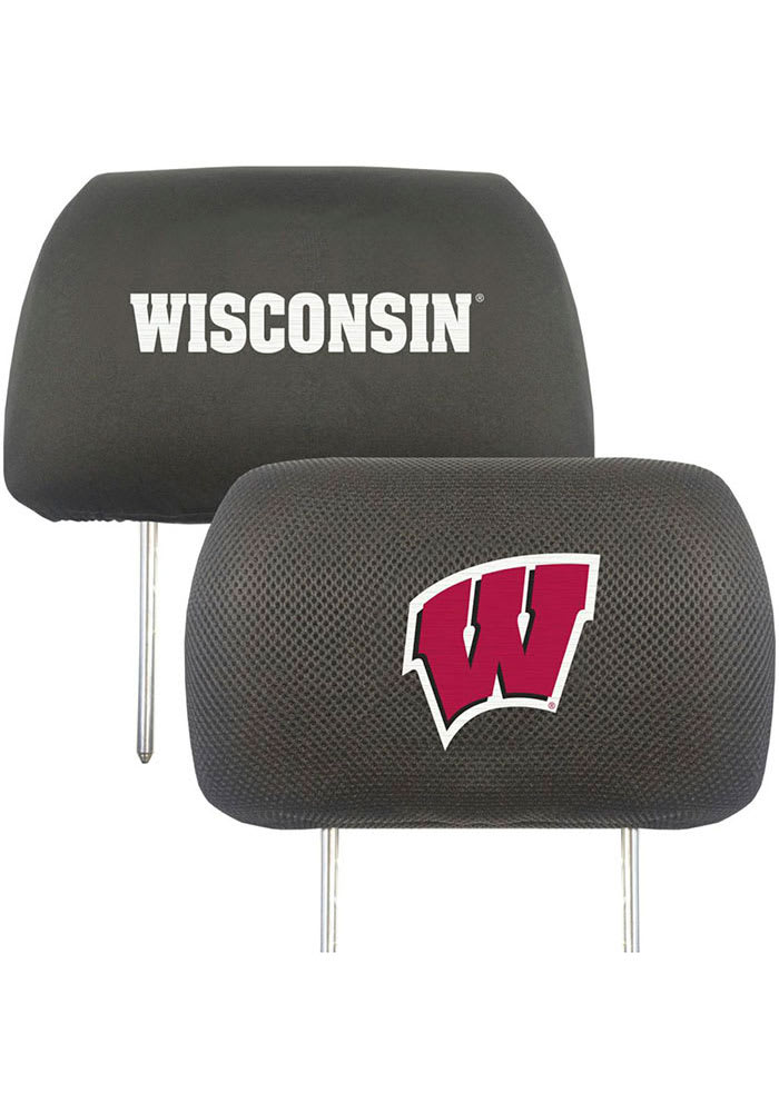 Sports Licensing Solutions Wisconsin Badgers Universal Auto Head Rest Cover - Black