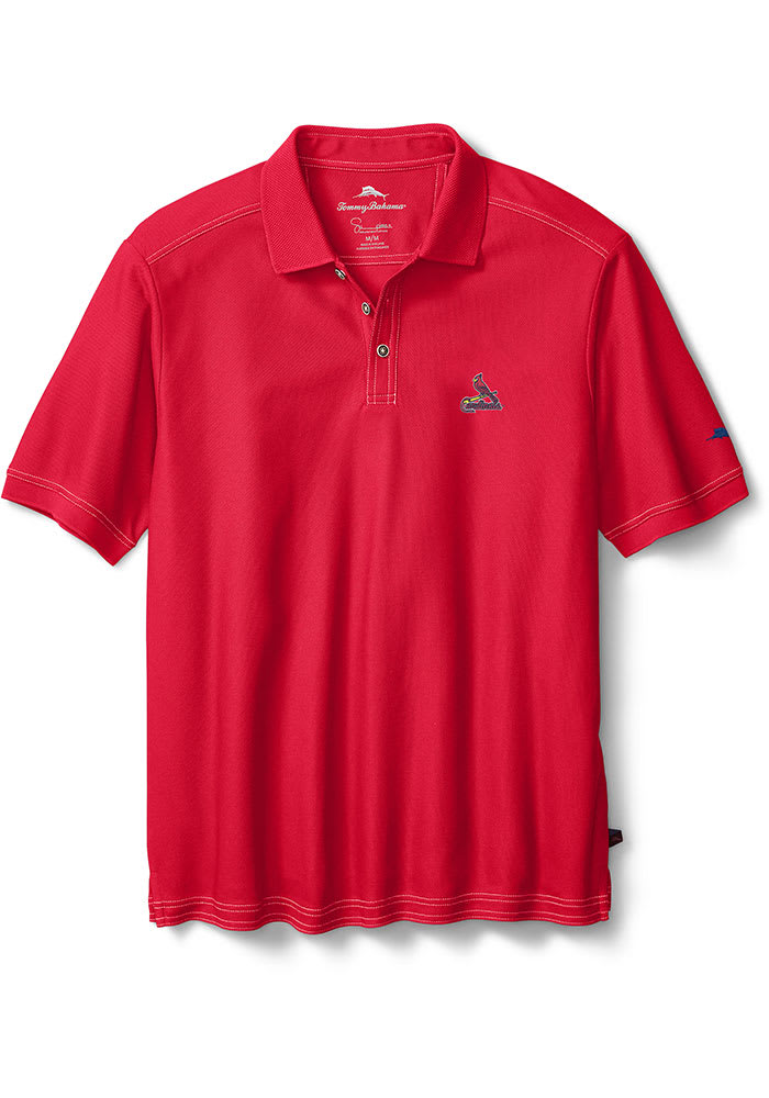 Tommy Bahama St Louis Cardinals Mens Red Emfielder Short Sleeve Polo
