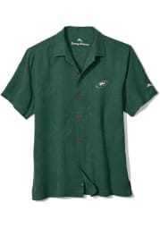 Tommy Bahama Philadelphia Eagles Mens Midnight Green Al Fresco Jacquard Short Sleeve Dress Shirt