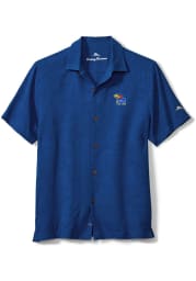 Tommy Bahama Kansas Jayhawks Mens Blue Al Fresco Short Sleeve Dress Shirt