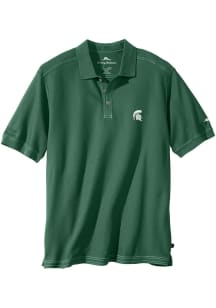 Mens Michigan State Spartans Green Tommy Bahama Emfielder Short Sleeve Polo Shirt
