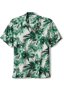 Mens Michigan State Spartans Green Tommy Bahama Hisbiscus Short Sleeve Dress Shirt