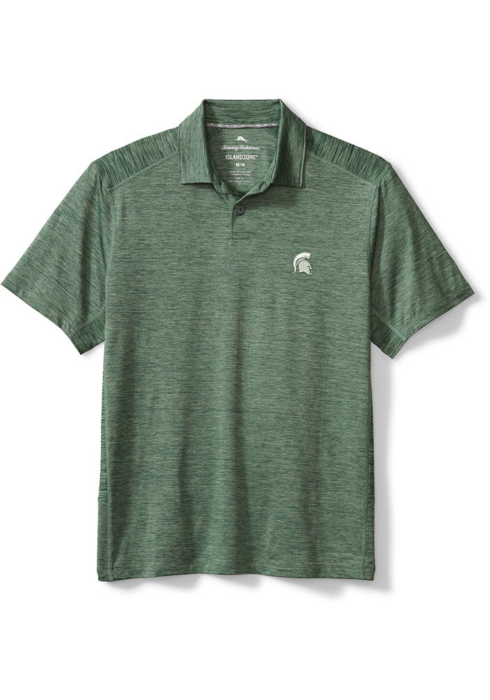 Tommy Bahama Michigan State Spartans Mens Green Delray Short Sleeve Polo