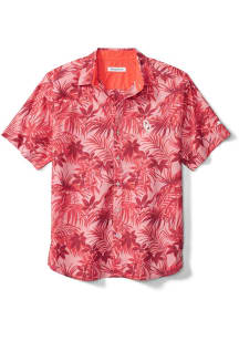 Tommy Bahama Oklahoma Sooners Mens Crimson Reign Forest Fronds Short Sleeve Dress Shirt