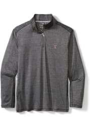 Tommy Bahama Texas Tech Red Raiders Mens Charcoal Sport Delray Long Sleeve 1/4 Zip Pullover