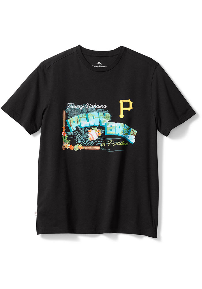 Tommy Bahama Pittsburgh Pirates Black Play Ball Short Sleeve Fashion T Shirt