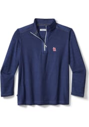 Tommy Bahama St Louis Cardinals Mens Navy Blue Sport On Deck Long Sleeve 1/4 Zip Pullover
