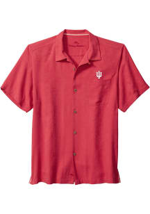Tommy Bahama Indiana Hoosiers Mens Red Sport Tropic Isles Camp Short Sleeve Dress Shirt