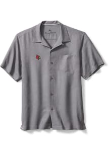 Tommy Bahama Louisville Cardinals Mens Grey Sport Tropic Isles Camp Short Sleeve Dress Shirt